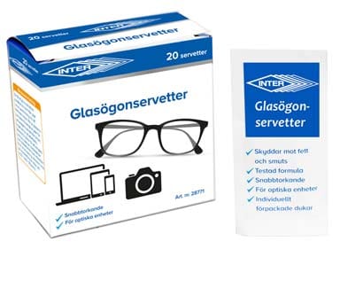 Glasögonservett - 20st förfuktad putsduk