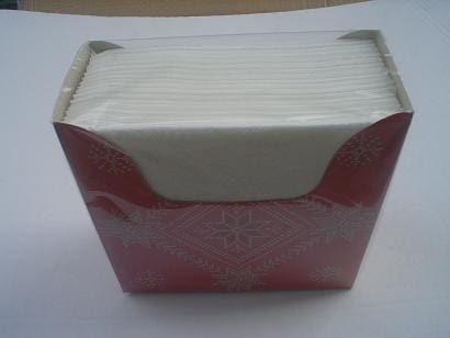 Servett 33x33cm 75-p i bordsdisplay Vit